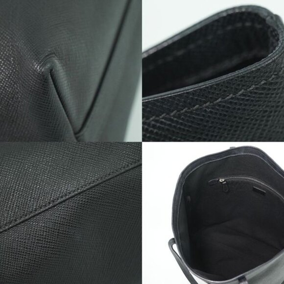 Prada Leather Shoulder Bag Tote Black - Picture 7 of 9